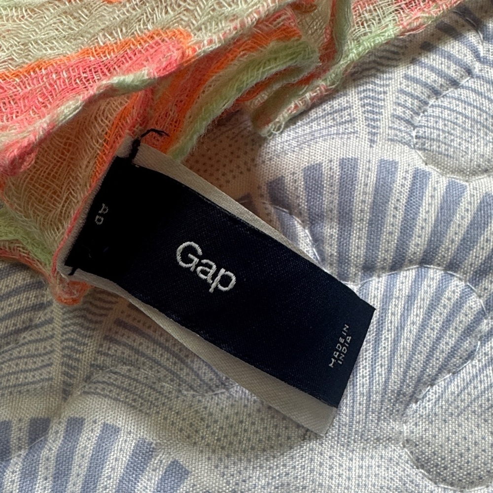 Gap Floral Scarf Cotton Wool Blend Semi Sheer Oversized Lightweight Wrap - Picture 2 of 7
